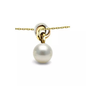 Pendentif 3 Ors 18K et Perle de Culture blanche