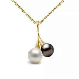 Ciondolo in oro 18 carati con perle coltivate