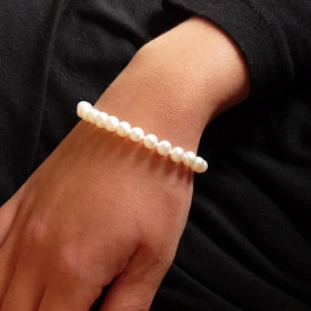 Bracelet perles de culture blanches