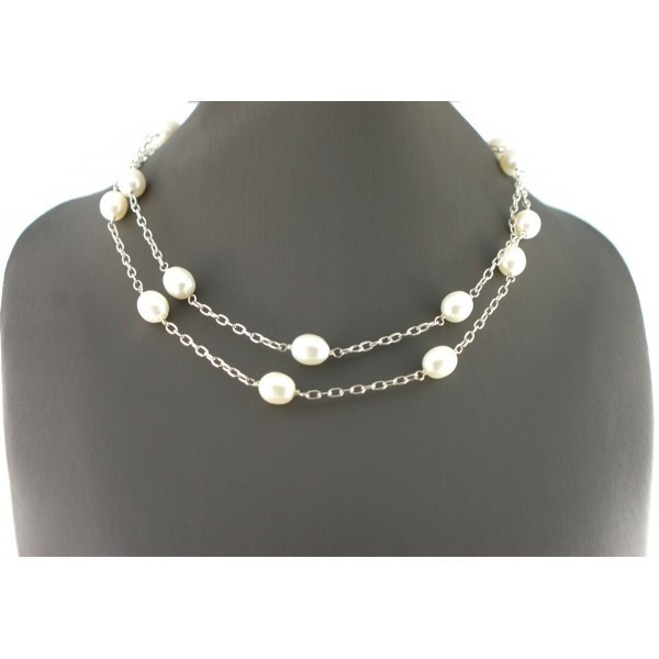Collier Mary  perles de culture blanches