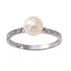 Bague Or gris 375  perle culture blanche