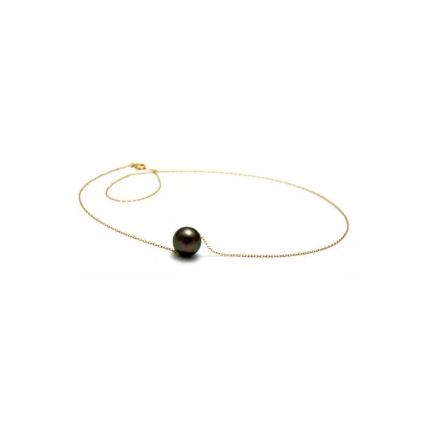 Collier  Or 18 K  une perle de Tahiti ronde