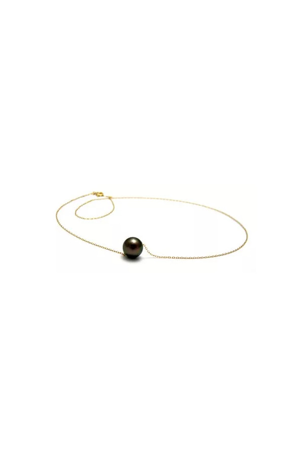 Collier En Or 18 Carats Avec Perle De Tahiti Véritable - Certificat Inclus - Neuf Avec étiquettes