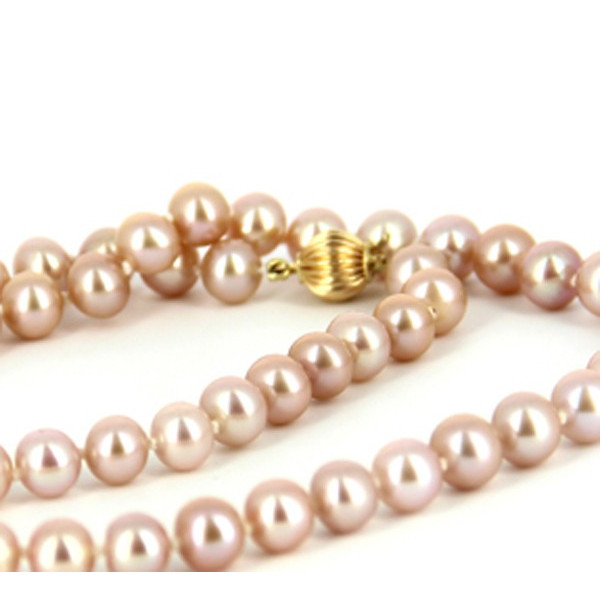 Collier perles de culture roses 7-7,5 mm