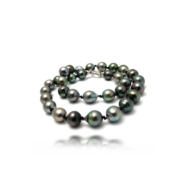 Manihi 18k gold and Tahitian cultured pearl necklace- Poemana