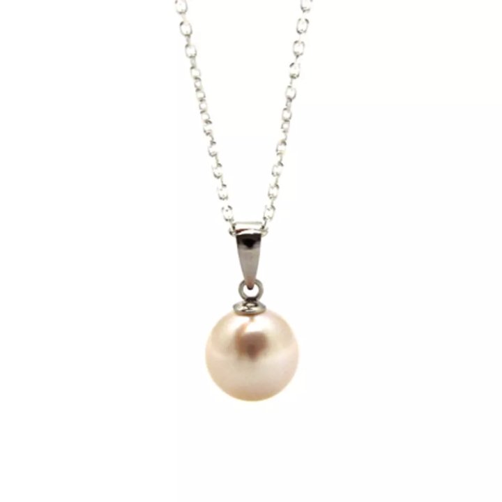 Colgante Mika de plata con perla Akoya