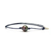 bracelet coton cire bleu et perle de Tahiti baroque