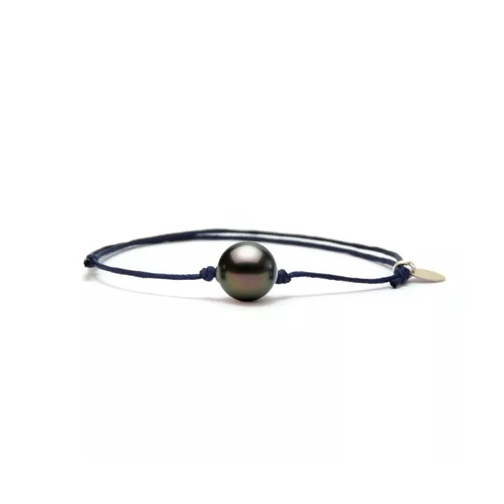Armbänder aus Baumwolle mit runder Tahiti-Perle