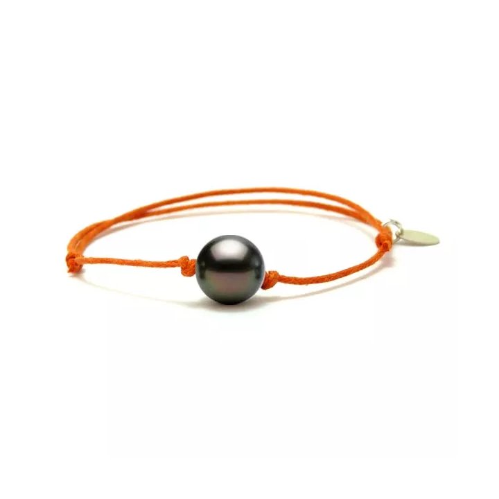 Armbänder aus Baumwolle mit runder Tahiti-Perle