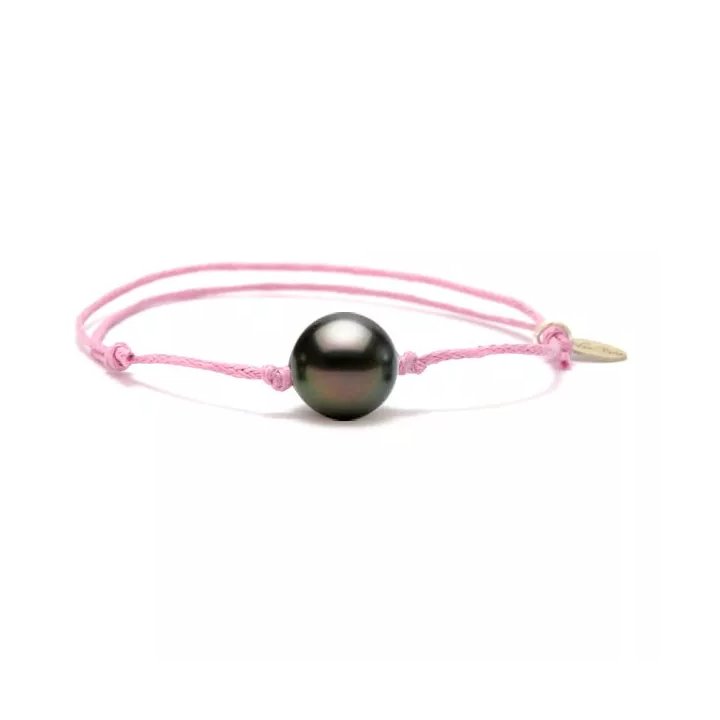 Armbänder aus Baumwolle mit runder Tahiti-Perle
