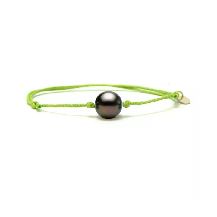 Armbänder aus Baumwolle mit runder Tahiti-Perle