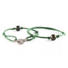 Aloe cotton bracelets with circled Tahitian pearls - Poemana