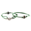 Bracelets coton vert sapin perle de tahiti