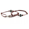 Aloe cotton bracelets with circled Tahitian pearls - Poemana