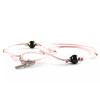 Aloe cotton bracelets with circled Tahitian pearls - Poemana