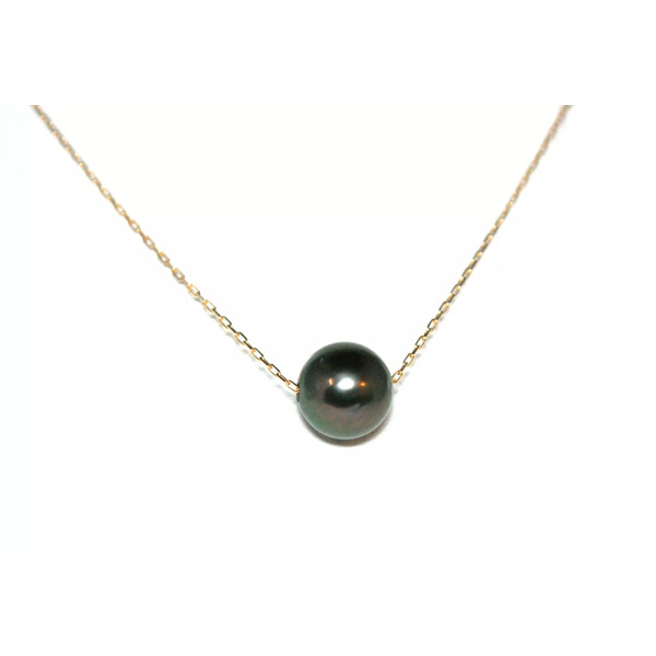 Collier Or 18 K  perle de Tahiti ronde 