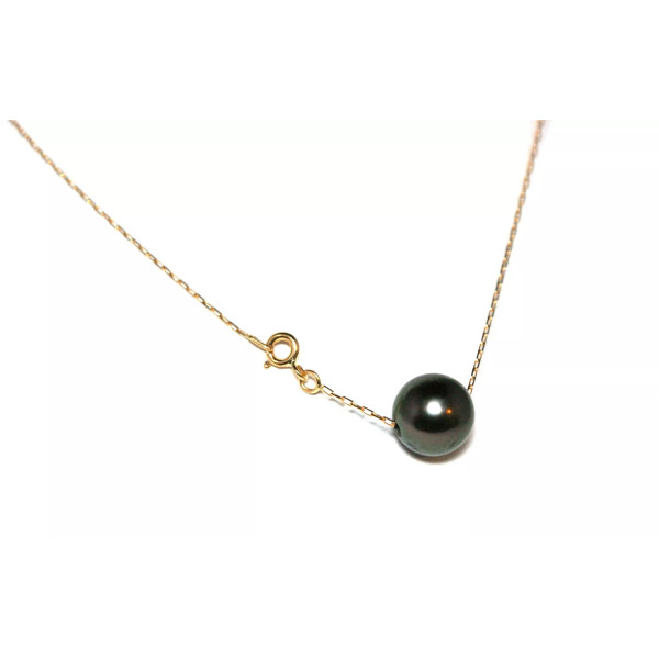 Collier en Or 18 K avec une perle de Tahiti ronde