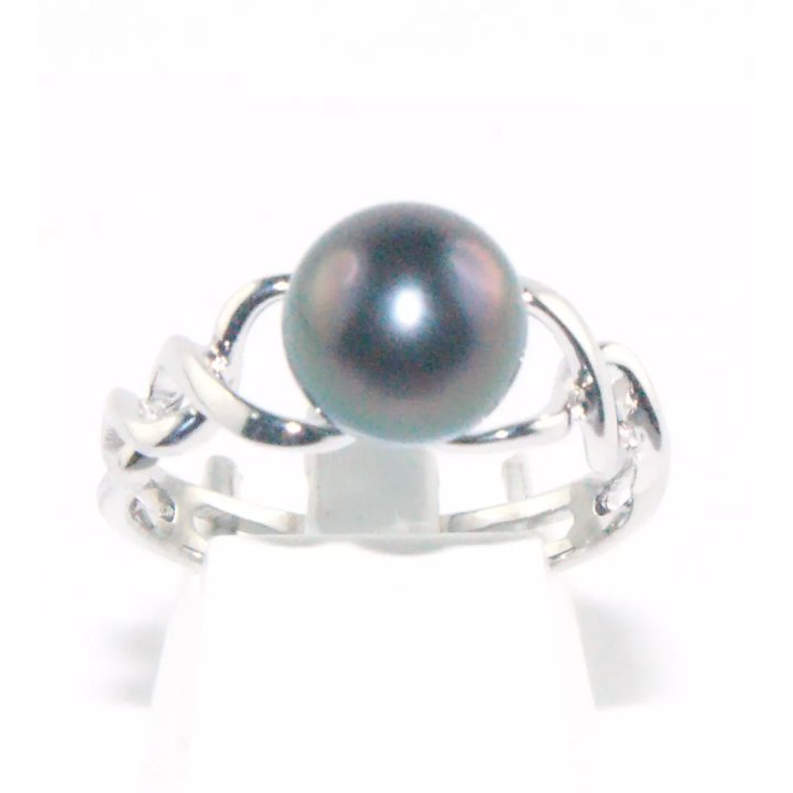 Anello Mickie in argento con perla di Tahiti tonda