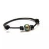 Leather bracelet and Tahitian pearl collection - Poemana