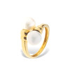 Bague or perles blanches Duo