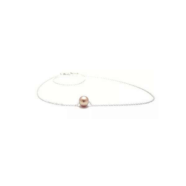 Collier perle de culture rose