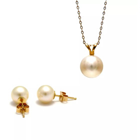 Parure en or 18K et perles eau douce Sabia - Poemana