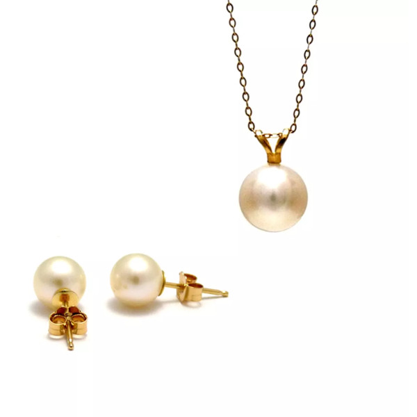 Parure en or 18K et perles eau douce Sabia - Poemana