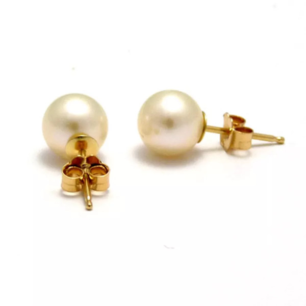 Clous d'oreilles or18K perles eau douce