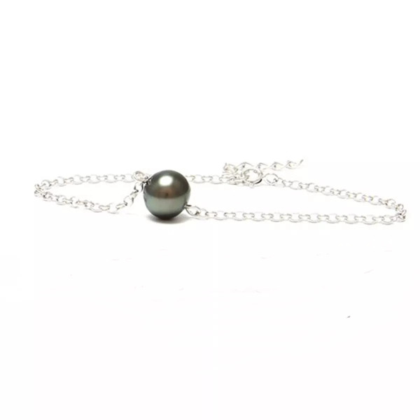 Joy silver bracelet with a Tahitian pearl