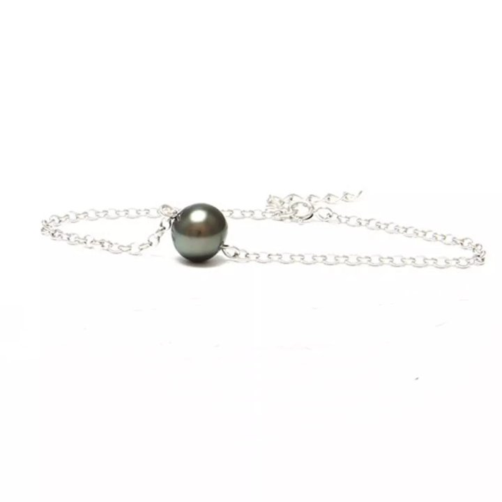 Pulsera Joy de plata con perla de Tahití redonda