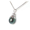 Ina silver and zircon pendant with a Tahitian pearl