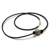 Surf leather and Tahitian pearl necklace