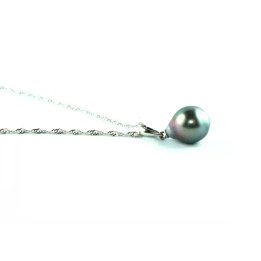 Collier Assina or gris 18K perle Tahiti