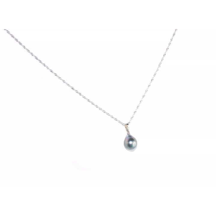 Collar Assina de oro blanco de 18 quilates con perla de Tahití
