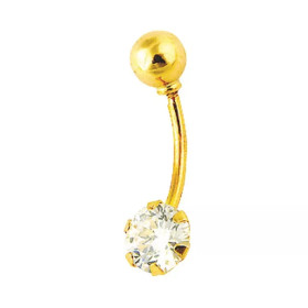 Bijou nombril en or 18 carats et zircon