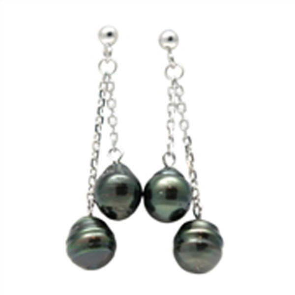 Anita Tahitian cultured pearl Sterling silver  earrings.