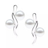 Boucles d'oreilles Niha en argent et perles blanches Akoya