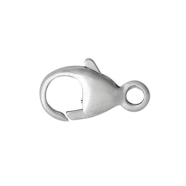 Fermoir anneau bombé 11 mm or gris18 K