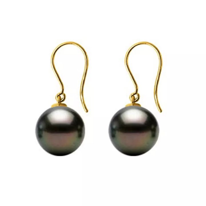 Pendientes Origines de oro con perlas de Tahití redondas