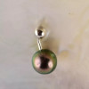 Tahitian pearl 18k gold belly button piercing - Poemana