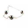Collier Emma argent et perles de Tahiti cerclées