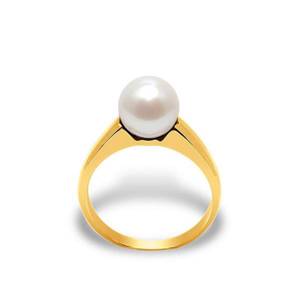 Jonc freshwater pearl gold ring