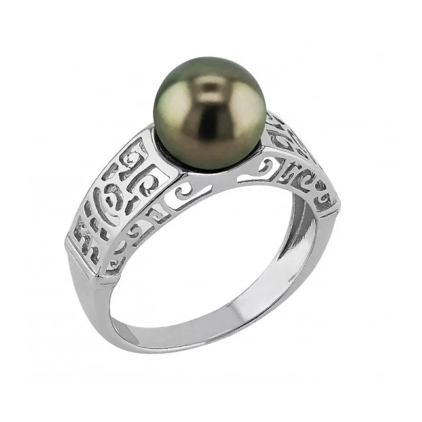 Tehei silver and Tahitian pearl ring