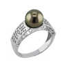 Tehei silver and Tahitian pearl ring