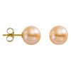 Orange cultured pearl gold ear studs