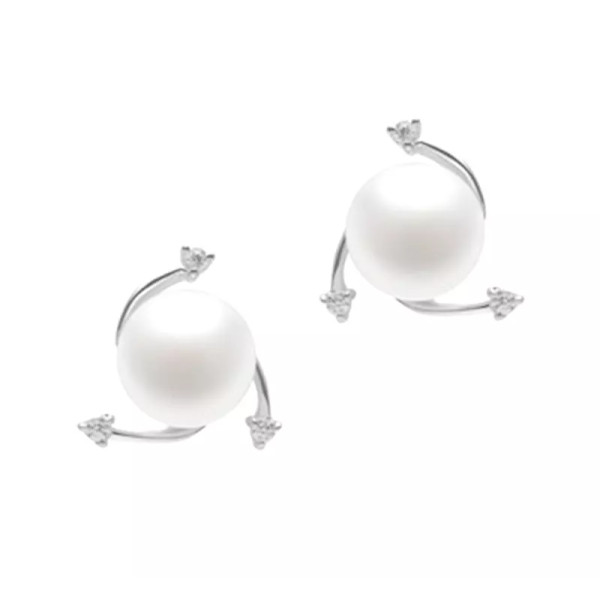 Clous d'oreilles argent perles de culture blanches