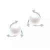 Clous d'oreilles argent perles de culture blanches