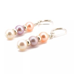 Pendientes Trilogy de plata con perlas de agua dulce