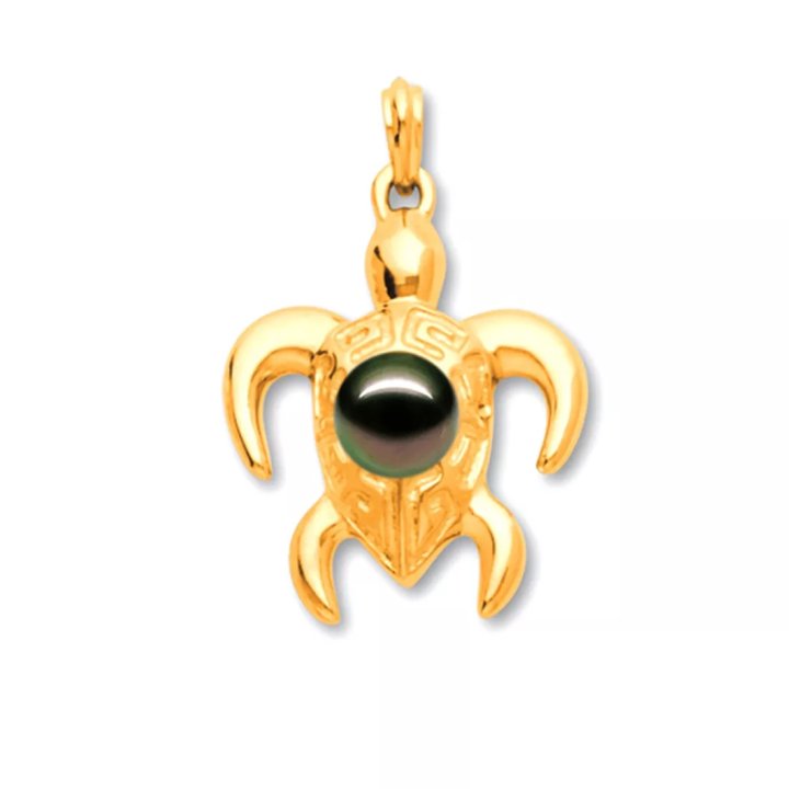 Collar Tamago de oro de 18 quilates con perla de Tahití redonda