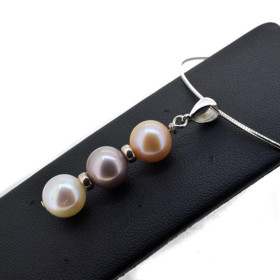 Trilogy cultured pearl silver pendant